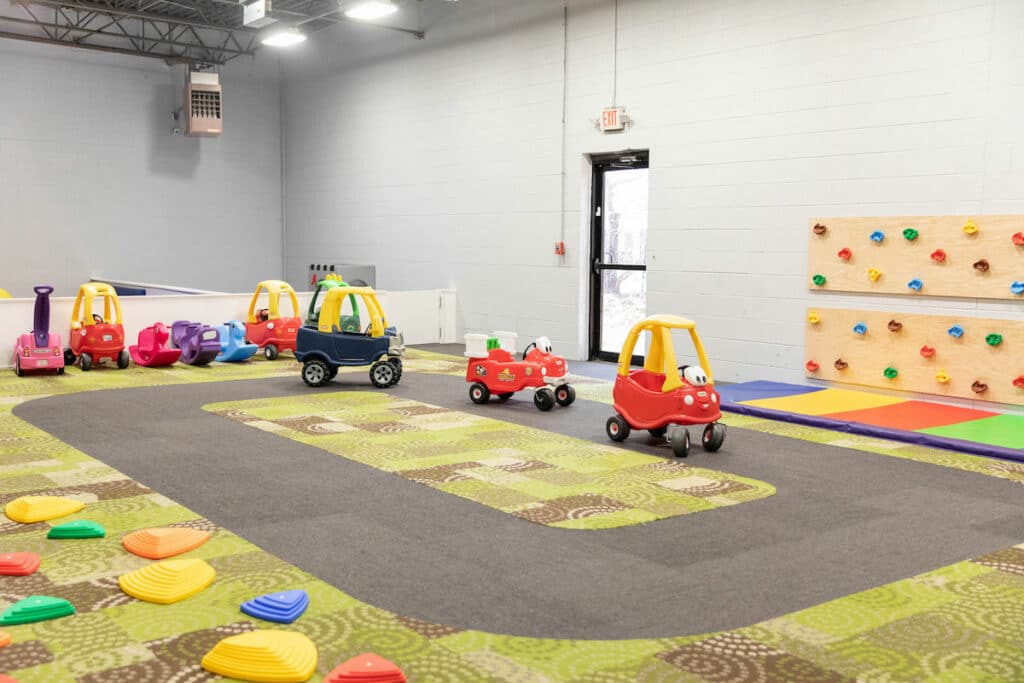 The Indoor Gym Features A Slide, Ball Pit, & More